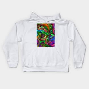 Converging Colorful Swirls Psychedelic Pattern Kids Hoodie